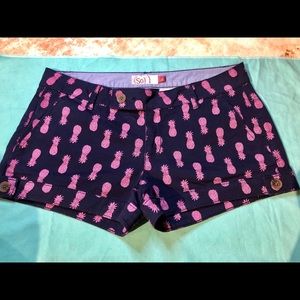 Navy (with pink pineapples) short shorts
